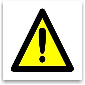 Placa de Sinalização de Emergência Alerta Geral/Atenção 19,5x19,5 cm