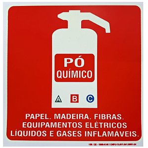 Placa De Sinalização De Emergência Fotoluminescente Extintor Tipo ABC