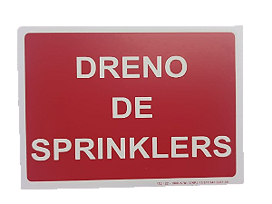 Placa de Sinalização Fotoluminescente Dreno de Sprinklers