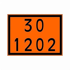 Placa de Risco Sinalização para Caminhão - Numerologia 30 1202