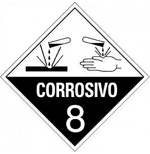 Placa de Risco Sinalização para Caminhão Simbologia 8 – Corrosivo