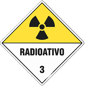 Placa de Risco Sinalização para Caminhão Simbologia 3 – Radioativo