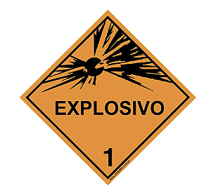 Placa de Risco Sinalização para Caminhão Simbologia 1 - Explosivo