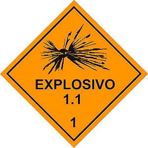 Placa de Risco Sinalização para Caminhão Simbologia 1 - Explosivo