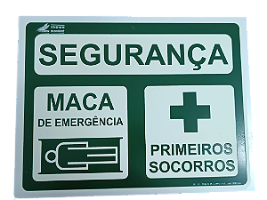 Placa Fotoluminescente Maca de Emergência EM1