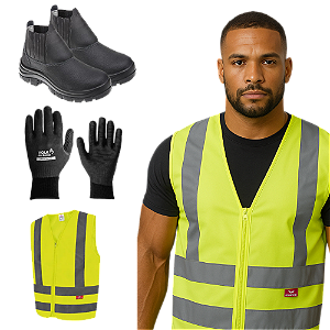 Kit Entregador Mercadolivre Marketplace -  Bota,  Luva, e Colete