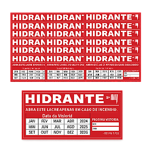 Pacote com 50 Lacres Adesivo Para Hidrante Destrutível Calendário
