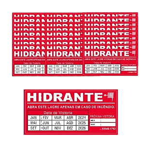 Pacote com 50 Lacres Adesivo Para Hidrante Destrutível Calendário