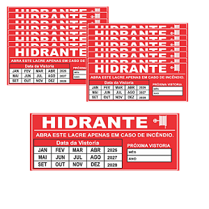 Pacote com 50 Lacres Adesivo Para Hidrante Destrutível Calendário