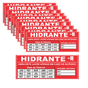Pacote com 10 Lacres Adesivo Para Hidrante Destrutível Calendário
