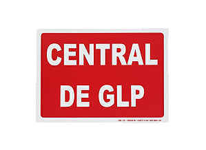 Placa De Sinalização De Emergência Central de GLP 14X19,5 Cm
