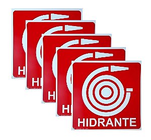 Kit 5 Placas De Sinalização Hidrante E7 Fotoluminescente