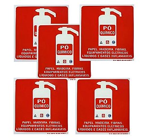 Kit 5 Placas Extintor De Incêndio Abc Fotoluminescente