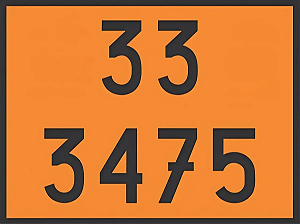 Placa de Risco Sinalização para Caminhão - Numerologia 33.3475