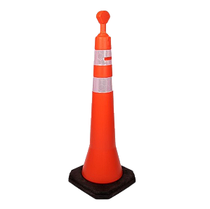 Cone Balizador de Sinalização Refletivo c/ Sapatas 115 CM Plastcor - Vertical Block