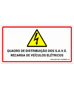 Placa de Sinalização- Quadro de Distribuição SAVE - 20x40x1mm