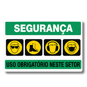 Placa Segurança - Uso Obrigatório de EPI 40 x 30 cm