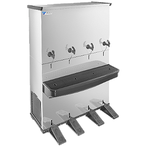 Bebedouro Industrial 200L RESIST em Inox - SEM contato manual, com 4 torneiras (1 natural)