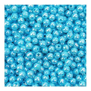 Perola Irizada 8mm Com Furo Aprox 100 pçs Turquesa