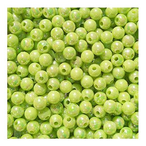 Perola Irizada 8mm Com Furo Aprox 100 pçs Verde