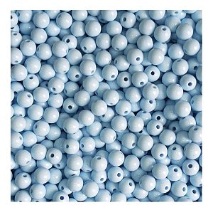 Perola Leitosa 6mm Com Furo Aprox 100 Uni Azul Claro