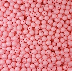 Perola Leitosa 6mm Com Furo Aprox 100 Unidades Rosa Médio