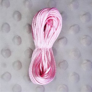 10 metros fio acetinado rabo de rato 1mm rosa claro
