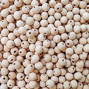 Aprox 300 Perolas De Madeira 8mm Conta Bola P Macramê Artesanato
