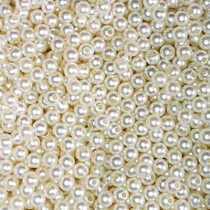 Aprox 1000 Perolas Com Furo 6mm Tradicional Creme P Pulseiras E Colares Biju
