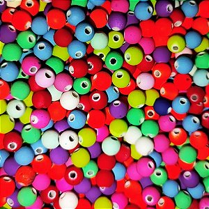 Aprox 300 Perolas Bola Emborrachada 6mm Colorida