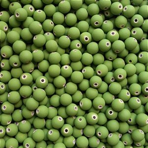Aprox 100 Perolas Bola Emborrachada 6mm Verde