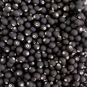 Aprox 100 Perolas Bola Emborrachada 8mm Preto
