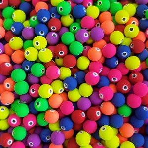 Aprox 300 Perolas Bola Emborrachada 8mm Colorido