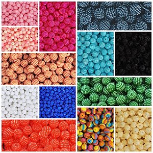 Kit 1300 Perolas Craqueladas Colorida 10mm Miçanga Amora Varias Cores