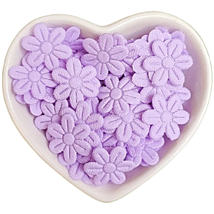 100 un Flor de Tecido Lilás Escolar 2cm Aplique