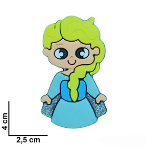 2 un Aplique Elsa da Frozen emborrachado - 4cm x 2,5cm para Acessórios e Enfeites.