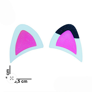 1 Par de Aplique Orelhas da Gabby emborrachado - 5cm x 5,5cm - Acessórios e Enfeites.