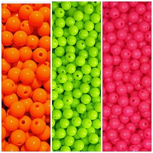 Kit 300 Miçangas Pérola Leitosa Neon para montagem de bijuterias e acessórios - 6mm