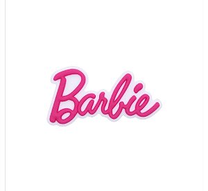 Kit com 5 apliques Emborrachados Barbie Pink 4cm