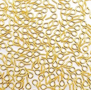 100 Mini Pitão P Artesanatos Chaveiros Em Resina Dourado 5x10mm