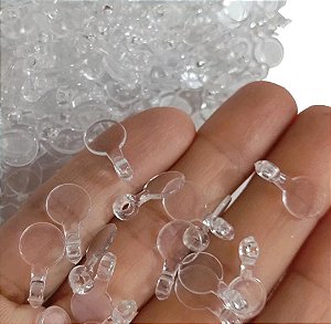 100 Adaptadores de Aplique Para Pingente em Acrílico Transparente
