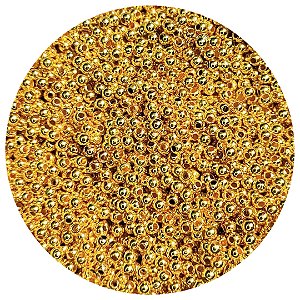 50g Pérolas Dourada 3mm Mini Pequena aprox 5000 miçangas