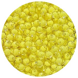 Aprox 100 Miçangas Pérola Amarela Bola 8mm Passante para bijuteria 25g