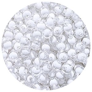 Aprox 100 Miçangas Pérola Branca Bola 8mm Passante para bijuteria 25g
