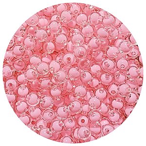 Aprox 300 Miçangas Pérola Rosa Claro Bola 8mm Passante para bijuteria 80g
