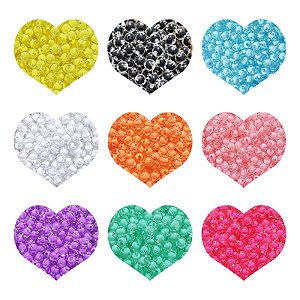 Kit com 900 Pérolas Miçangas Coloridas 8mm Transparentes