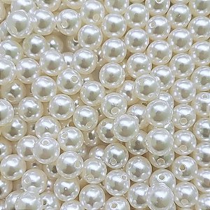 500g Perola inteira Com Furo Bola miçanga Creme 12mm