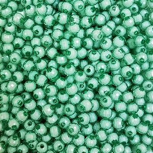500 Pérolas Miçangas Sextavada 6mm Facetada cor Verde Água