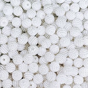 500g Pérola Craquelada Abs 10mm cor Branco Miçanga Amora