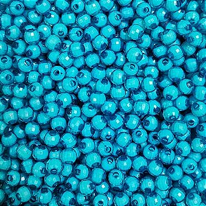 100 Miçangas Pérola Sextavada de 8mm cor Azul Médio